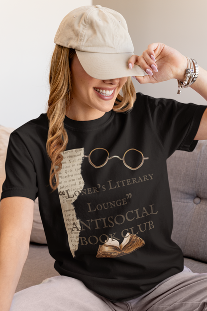 ✅ AU/NZ/Comfort Colours 1717, Antisocial Book Club T-Shirt - Literary Lounge Apparel for Book Lovers Antisocial, Book Club