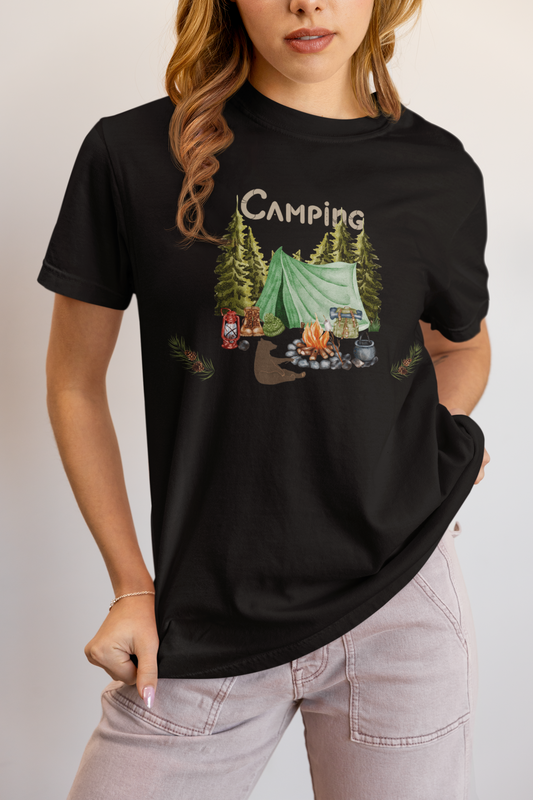 ✅ AU/NZ-Comfort Colours 1717-Camping Adventure Unisex T-Shirt – Embrace Nature with Vintage Design Camping