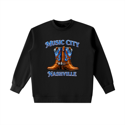 Music City Nashville Graphic Heavyweight Crewneck Sweatshirt
