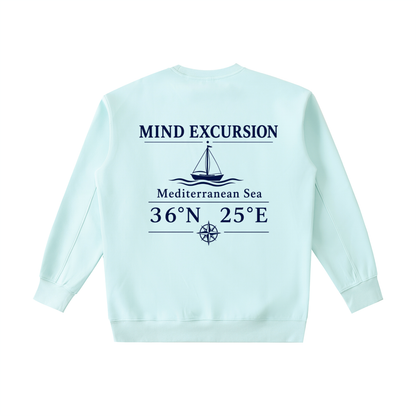 Mind Excursion Sailing Graphic Heavyweight Crewneck Sweatshirt