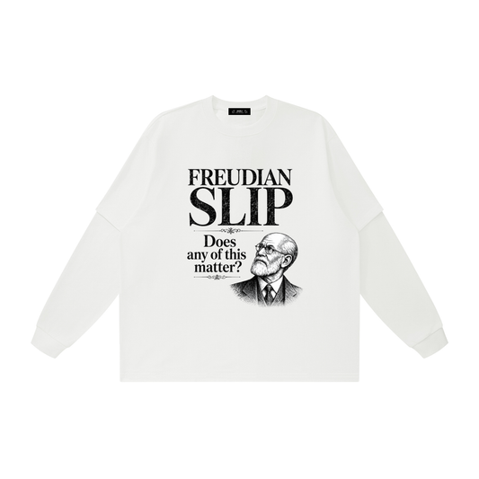 Freudian Slip Graphic Layered Oversized T-Shirt