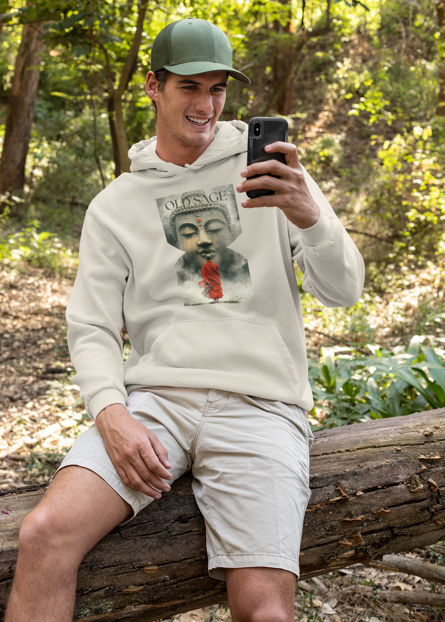 ✅ Serene Buddha Hoodie - Unisex Heavy Blend™ Sweatshirt, Spiritual and Comfortable SAGE