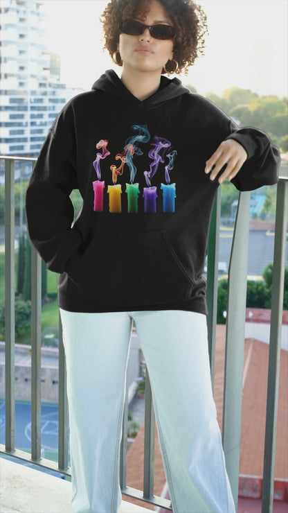 ✅ AU/NZ Luminous Art Hoodie: Vibrant Energy for Everyday Wear, Unisex Fashion, Cozy Layer, Artistic Streetwear NEON CANDLES